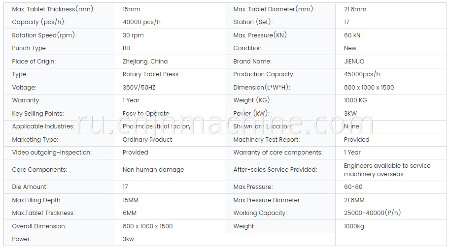 Tablet compression machine 40000 pch